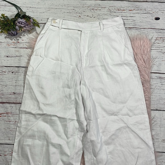NWT Madewell White The Harlow Wide-Leg Pant in 100% Linen - Picture 6 of 11